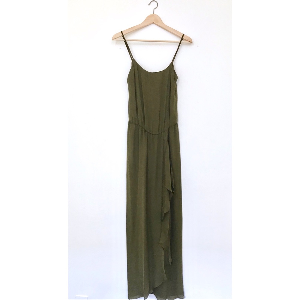 SOLD Haute Hippie Olive 100% Silk Dress